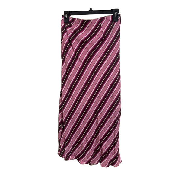 Leith Burgundy Fudge Scarf Midi Skirt Pink Brown Size Small NWT $55 - Picture 7 of 7
